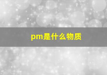 pm是什么物质