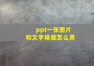 ppt一张图片和文字排版怎么弄