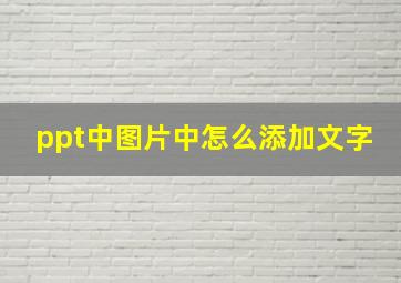 ppt中图片中怎么添加文字