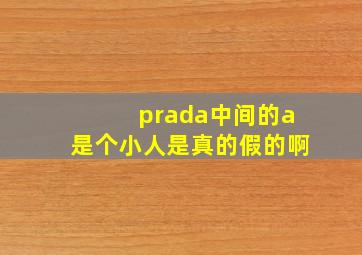 prada中间的a是个小人是真的假的啊