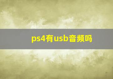 ps4有usb音频吗