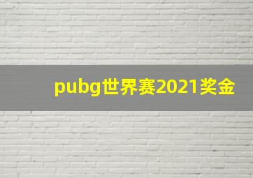 pubg世界赛2021奖金