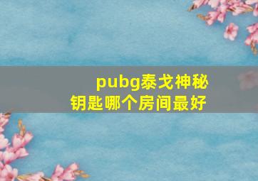 pubg泰戈神秘钥匙哪个房间最好