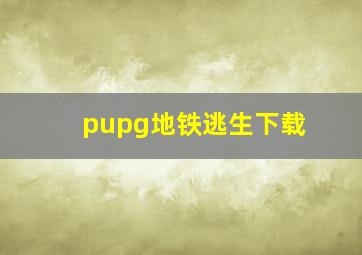 pupg地铁逃生下载