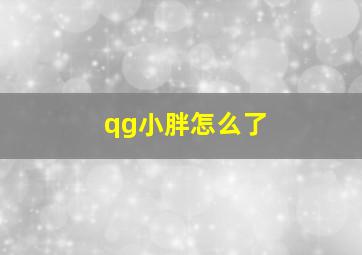 qg小胖怎么了