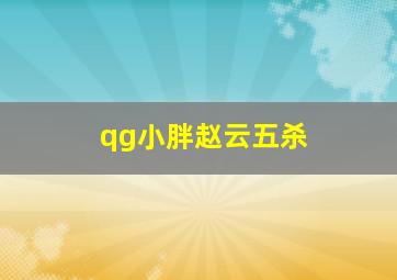 qg小胖赵云五杀