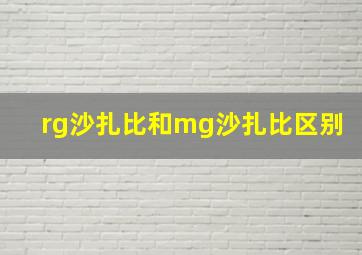 rg沙扎比和mg沙扎比区别