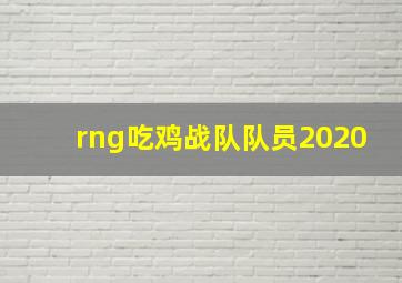 rng吃鸡战队队员2020