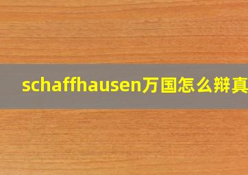 schaffhausen万国怎么辩真假