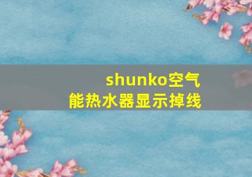 shunko空气能热水器显示掉线