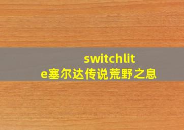 switchlite塞尔达传说荒野之息