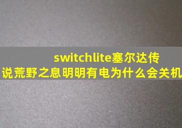 switchlite塞尔达传说荒野之息明明有电为什么会关机