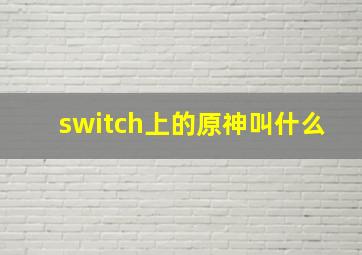 switch上的原神叫什么