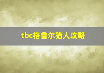 tbc格鲁尔猎人攻略