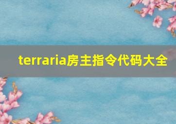 terraria房主指令代码大全