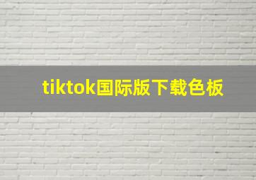 tiktok国际版下载色板