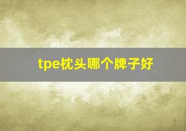 tpe枕头哪个牌子好