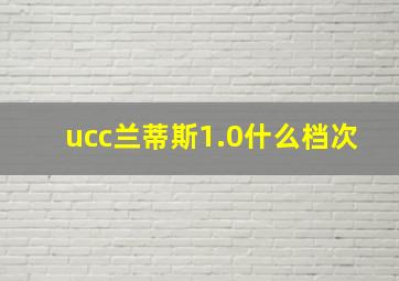 ucc兰蒂斯1.0什么档次