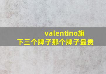 valentino旗下三个牌子那个牌子最贵