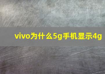 vivo为什么5g手机显示4g