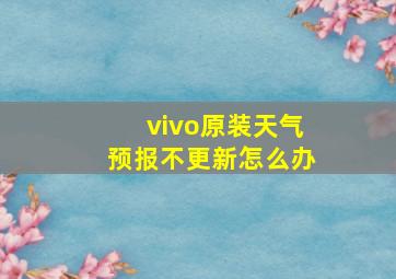 vivo原装天气预报不更新怎么办