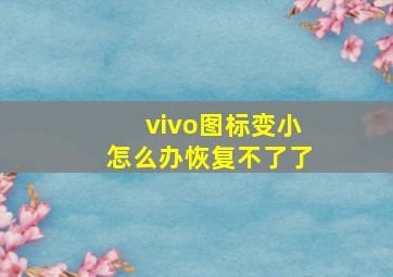 vivo图标变小怎么办恢复不了了