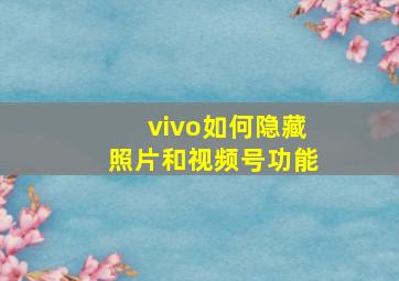 vivo如何隐藏照片和视频号功能