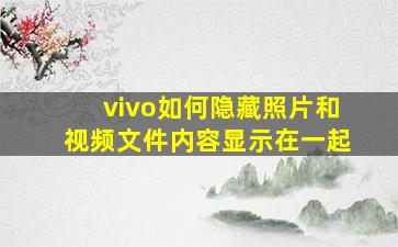 vivo如何隐藏照片和视频文件内容显示在一起