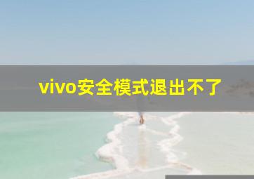 vivo安全模式退出不了