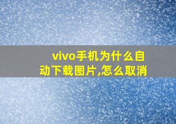 vivo手机为什么自动下载图片,怎么取消