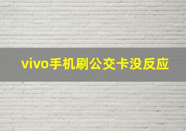 vivo手机刷公交卡没反应