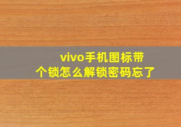 vivo手机图标带个锁怎么解锁密码忘了