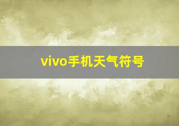 vivo手机天气符号