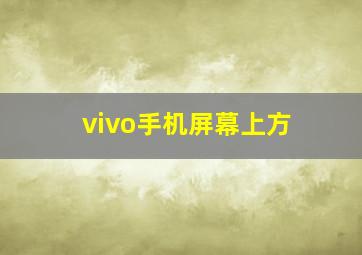 vivo手机屏幕上方