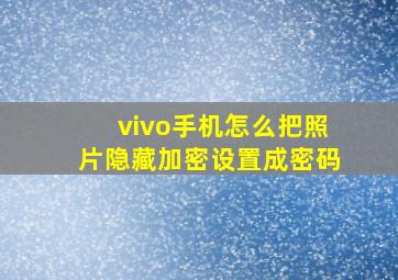 vivo手机怎么把照片隐藏加密设置成密码