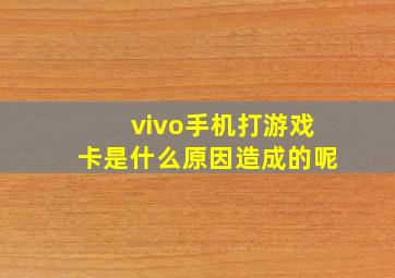 vivo手机打游戏卡是什么原因造成的呢