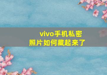 vivo手机私密照片如何藏起来了