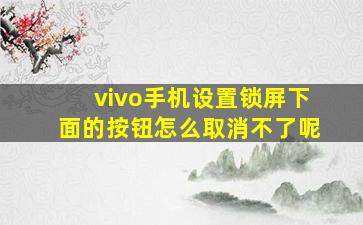 vivo手机设置锁屏下面的按钮怎么取消不了呢