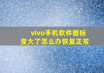 vivo手机软件图标变大了怎么办恢复正常