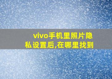 vivo手机里照片隐私设置后,在哪里找到