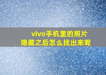 vivo手机里的照片隐藏之后怎么找出来呢