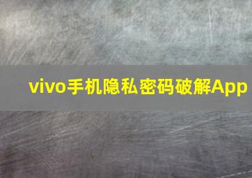 vivo手机隐私密码破解App