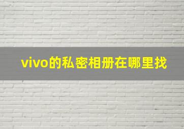 vivo的私密相册在哪里找