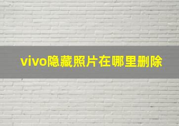 vivo隐藏照片在哪里删除