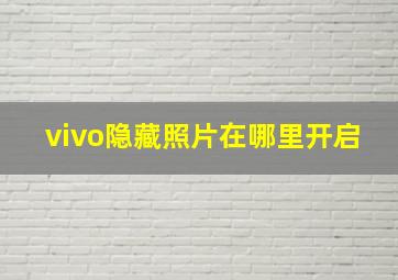 vivo隐藏照片在哪里开启