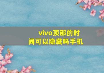 vivo顶部的时间可以隐藏吗手机