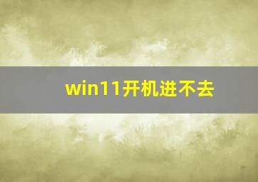 win11开机进不去