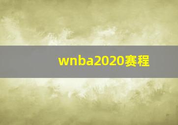 wnba2020赛程