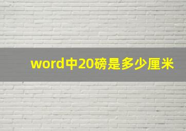 word中20磅是多少厘米