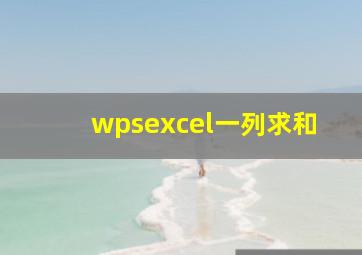 wpsexcel一列求和